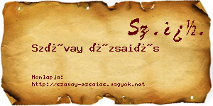 Szávay Ézsaiás névjegykártya